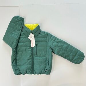 J. Crew KID by crewcuts Green Reversible Puffer Jacket w/Hood | XS | NWT